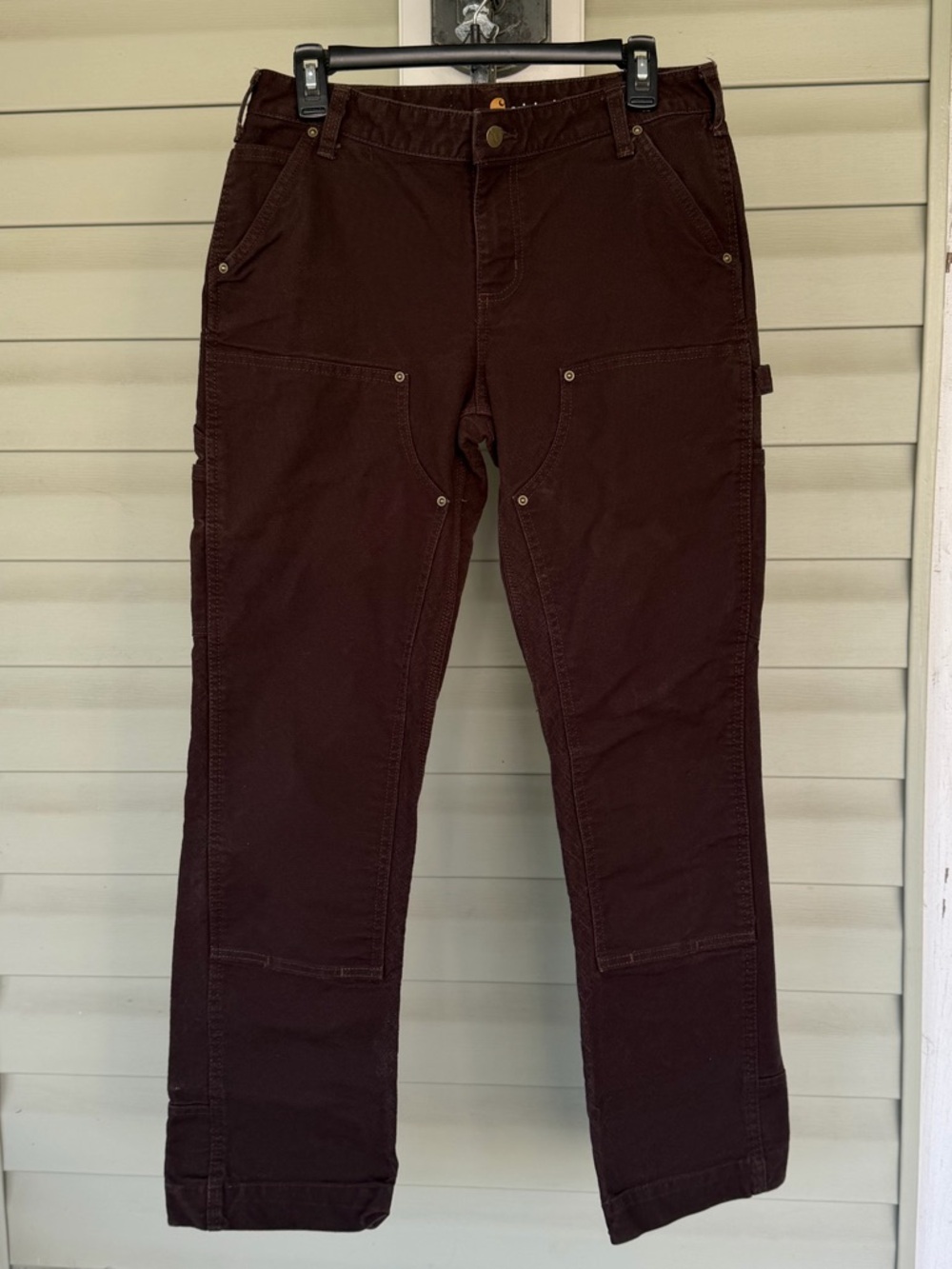 Carhartt Double Knee Duck Canvas Work Pants Womens Sz 10 Brown 30x31